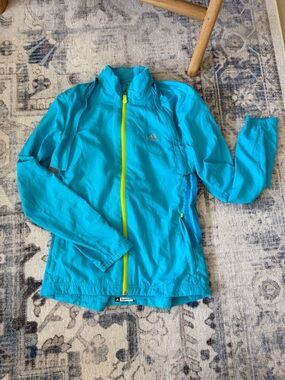adidas Turquoise ClimaProof Athletic Jacket with Reflective Logo